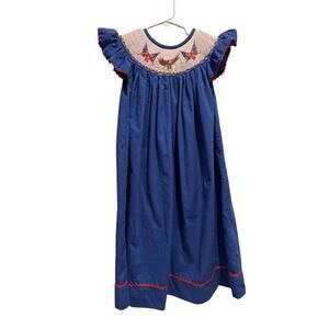 Smocked Red, white, & blue Dress with Eagle and American flag